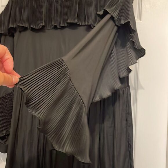 Anthropologie dRA Los Angeles Black Pleated Ruffle Mini Dress - Picture 3 of 9